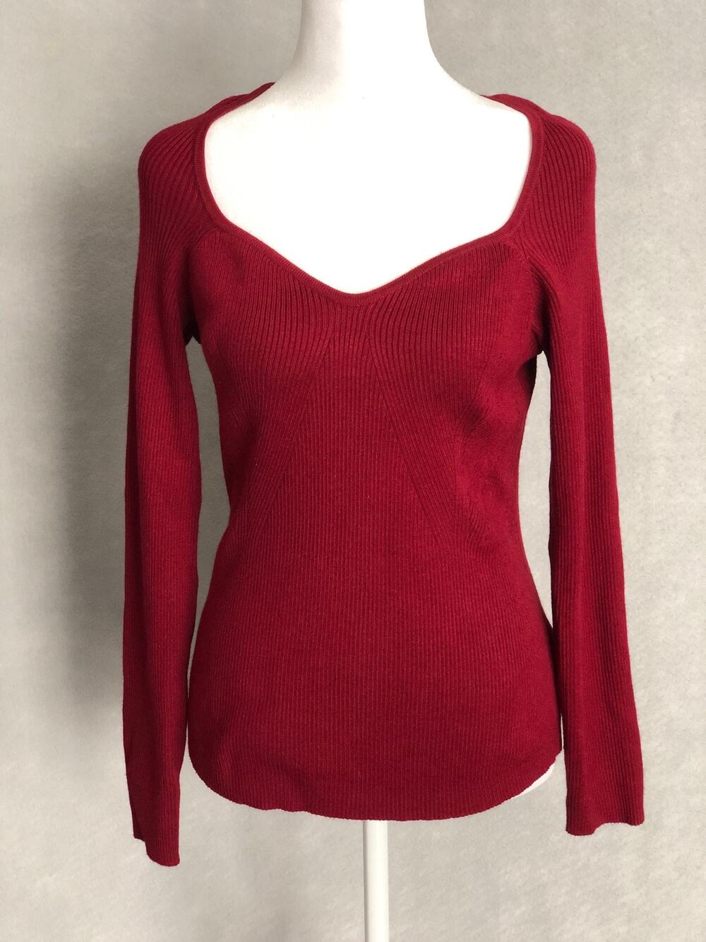 Nina Parker Bodycon Sweater Ribbed Burgundy Women's Size 1X NEW